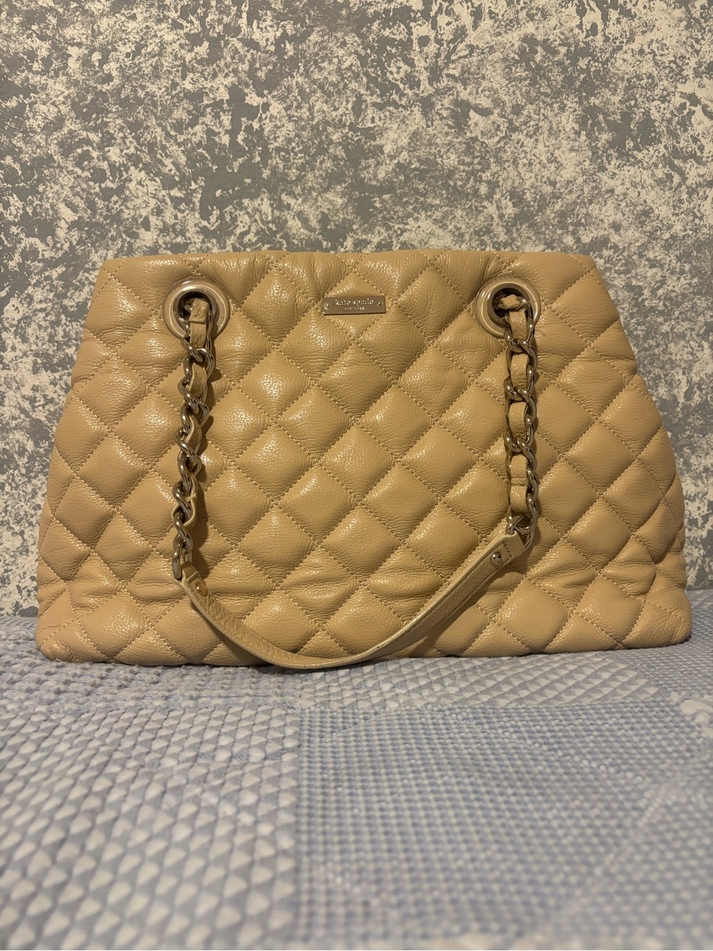 Tan shoulder bag - Kate Space - quilted bag